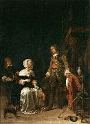 Gabriel Metsu Soldier Paying a Visit to a Young Lady oil painting